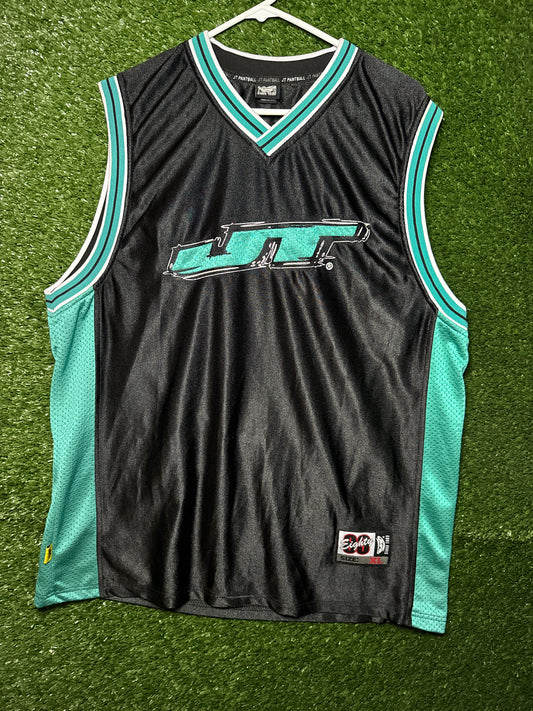 XL Black Teal JT Basketball Jersey